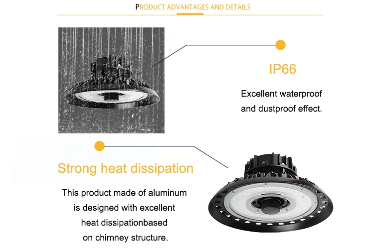 Warehouse Work Light IP65 150W LED Industrial Lighting UFO LED High Bay Light